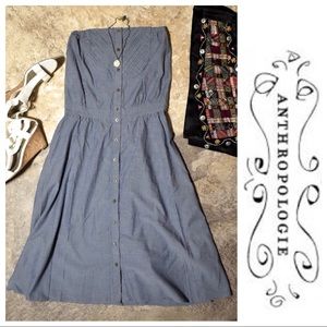 Pink & Chartreuse Button Down Midi Chambray Dress
